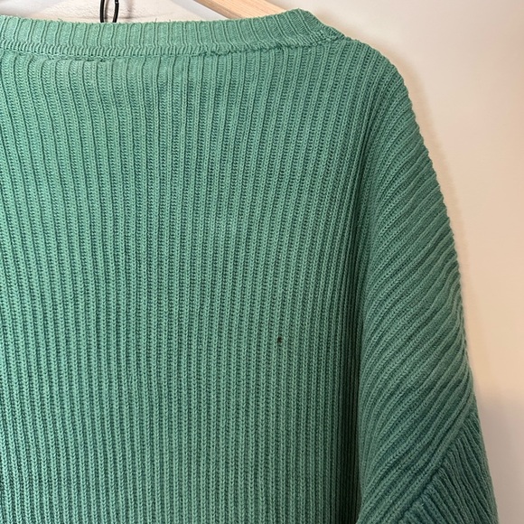 Vintage Nordstrom Green Ribbed Cardigan Sweater Large - Picture 5 of 6